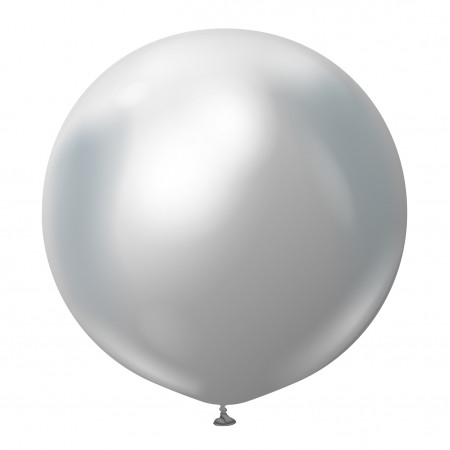 24" Round Balloon - Chrome Silver