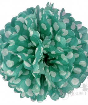 Pom-poms - Polka Aqua Green