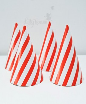 Party Hats - Oblique Red